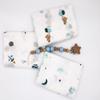 100% Muslin Cotton Baby Receiving Cloths, 3-Pack, 27x27 in (70x70cm), Soft & Gentle for Newborns, Sensitive Skin Safe, For Feeding, Burping & Comfort, 0+ Months (Spaceship/Teddy Bear/Clouds) view 3