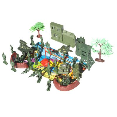 BESTonZON 37pcs Boys and Girls Scene Toy Set Simulation Sand Table Model Soldiers Tanks Aircraft and Accessories for Imaginative Play and Learning