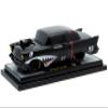 1957 150 Sedan Maj. Bruiser Matt Black with Red Stripe and Shark Mouth Graphics Limited Edition to 6650 Pieces Worldwide 1/24 Diecast Model Car by M2 40300-128A view 1