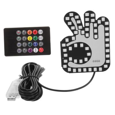 ABOOFAN Car Led Hand Gesture Light Usb Rechargeable Finger Lamp for Vehicle Signaling Compact Hand-shaped Design for Safety and Fun Easy to Install Car Accessory