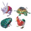 CHICAMPERA 4pcs Wind up Iron Jumping Animal Toys for Boy Girl Educational Retro Clockwork Playthings Adorable Designs Fun for Boy Girl No Batteries Required Random Style view 1