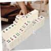 BESTonZON Character Mahjong Set Chinese Mahjong Tile Set Travel Majiang Kit Mini Game for Friends Family view 4