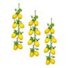 CORHAD 3pcs Artificial Lemon Skewers Faux Fruit Decor Realistic Lemon Models for view 1