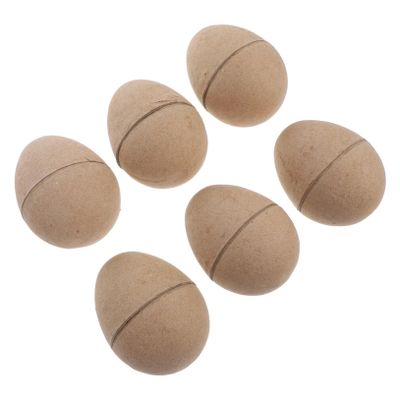 ARTIBETTER 6pcs Blank Paper Easter Eggs for Crafts Openable Unpainted Easter Decorating Kit for Creative Family Fun and Holiday Decorations