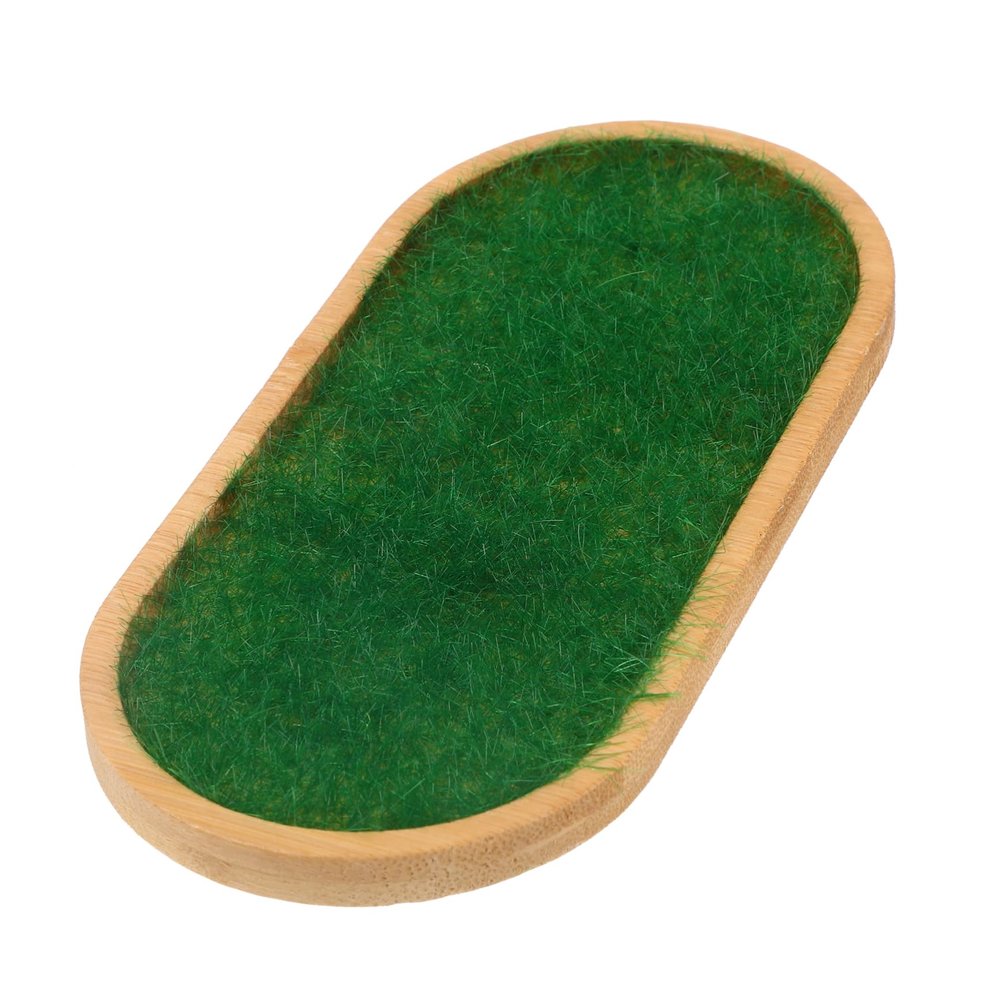 Angoily Artificial Grass Figurine Display Stand Decorative Riser for Dolls Models Realistic Turf Tray for Organizing Collectibles Miniature Scenes Design