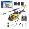 C032 UH-1 Huey RC Helicopter for Adults, 1/48 Scale 2.4G 6CH Flybarless Stunt RC Plane 6-Axis Gyroscope Optical Flow Positioning, TOF Lidar Height Setting for Beginners (Yellow-blue(3 Batteries)) view 1