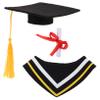 ABOOFAN Graduation Cap Gown Set Tiny Plush Animal Bear Outfit Bachelor's Degree Toy Soft Fabric 30cm view 1