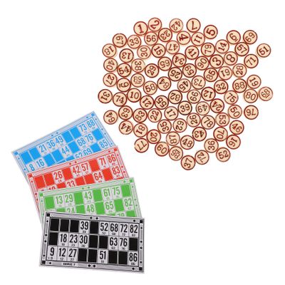 DECHOUS Bingo Chess Game Interactive Wooden Party Game with Number Cards and Pawns for Math Learning and Fun Gatherings Compact and Portable Design