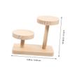 Levemolo 2pcs Wooden Display Stand Figures Tiered Tabletop Holder and Easy to Install for Organizing Collectibles and Jewelry Natural Wood Finish view 2