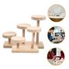 Levemolo 2pcs Wooden Display Stand Figures Tiered Tabletop Holder and Easy to Install for Organizing Collectibles and Jewelry Natural Wood Finish view 3