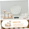 Levemolo 2pcs Wooden Display Stand Figures Tiered Tabletop Holder and Easy to Install for Organizing Collectibles and Jewelry Natural Wood Finish view 4