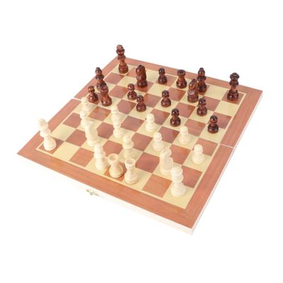 SKISUNO Portable Chess Game Wooden Chess Set Storage Pouch for Boys and Girls Educational for Travel