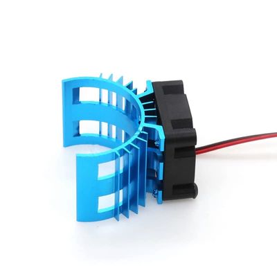 Blue RC Parts Electric Car brushless Motor Heatsink Cover + Cooling Fan for 1:10 HSP RC Car 540 550 3650 Size Motor Heat Sink(Blue)