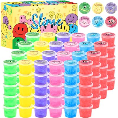 120 Pack Valentines Day Galaxy Bulk Slime Kit, Slimes Party Favors for Kids, Stress Relief Toys, Classroom Rewards and Birthday Goodie Bag Fillers, Non-Sticky, Stress Relief Slime for Girls and Boys