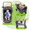 SPWVIP Stroller Wagon for 2 Kids- Lightweight Travel Folding Push Pull Baby Wagon for Newborn&Toddler with 5-Point Harness,Adjustable Canopy,Tray Table,Cup Holder,Storage Pocketsets (Grey) view 3