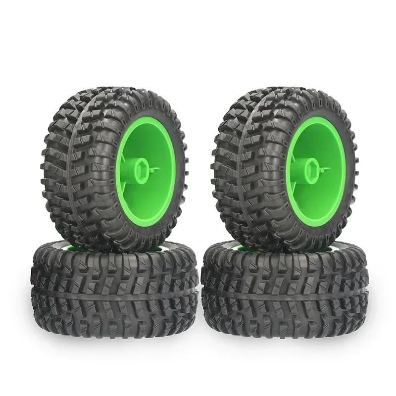 4pcs 110mm RC Car Tires 12mm Hex for 1/12 1/14 1/10 Rock Crawler RC Car Wltoys 12427 12429 12423 144001 124019 124018(Green)