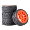 4pcs RC Car Rubber Tires & Wheels Rims 12mm Hex Hub for WLtoys 144001 and 1/18 1/16 1/10 Car Tyre(Red) view 1