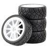 4pcs RC Car Rubber Tires & Wheels Rims 12mm Hex Hub for WLtoys 144001 and 1/18 1/16 1/10 Car Tyre(Red) view 2