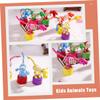 VICASKY 2pcs Cartoon Animal Shaped Rocking Toys Wooden Dinosaur Desktop Ornaments for Boys and Girls Safe Natural Cute Decorative Early Education Tools view 2