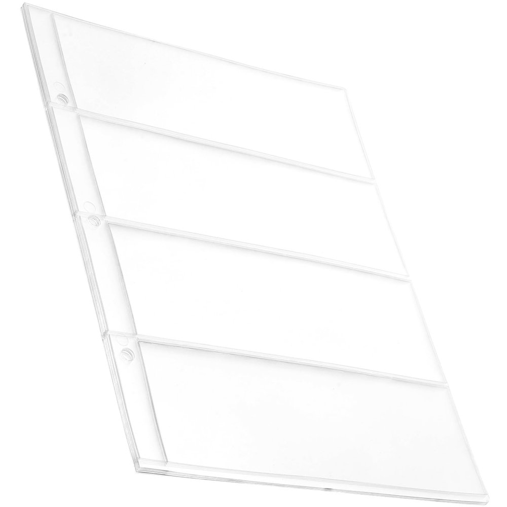CAXUSD 10pcs Currency Holder Pages for Money Collecting Sleeves with Rows for Easy Storage and Display and Portable Currency Album Inserts for Collectors