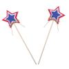 Abaodam 2pcs Star-shaped Fairy Wands for Independence Day Celebration Shiny Felt Decor for Patriotic Parties Fun Cosplay Favors Home Decoration view 1