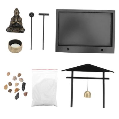 Cabilock 1set Decorative Zen Sandbox Ornament Micro Landscape Resin Tabletop Decor for Meditation Relaxation for Friends Family for Festivals Parties