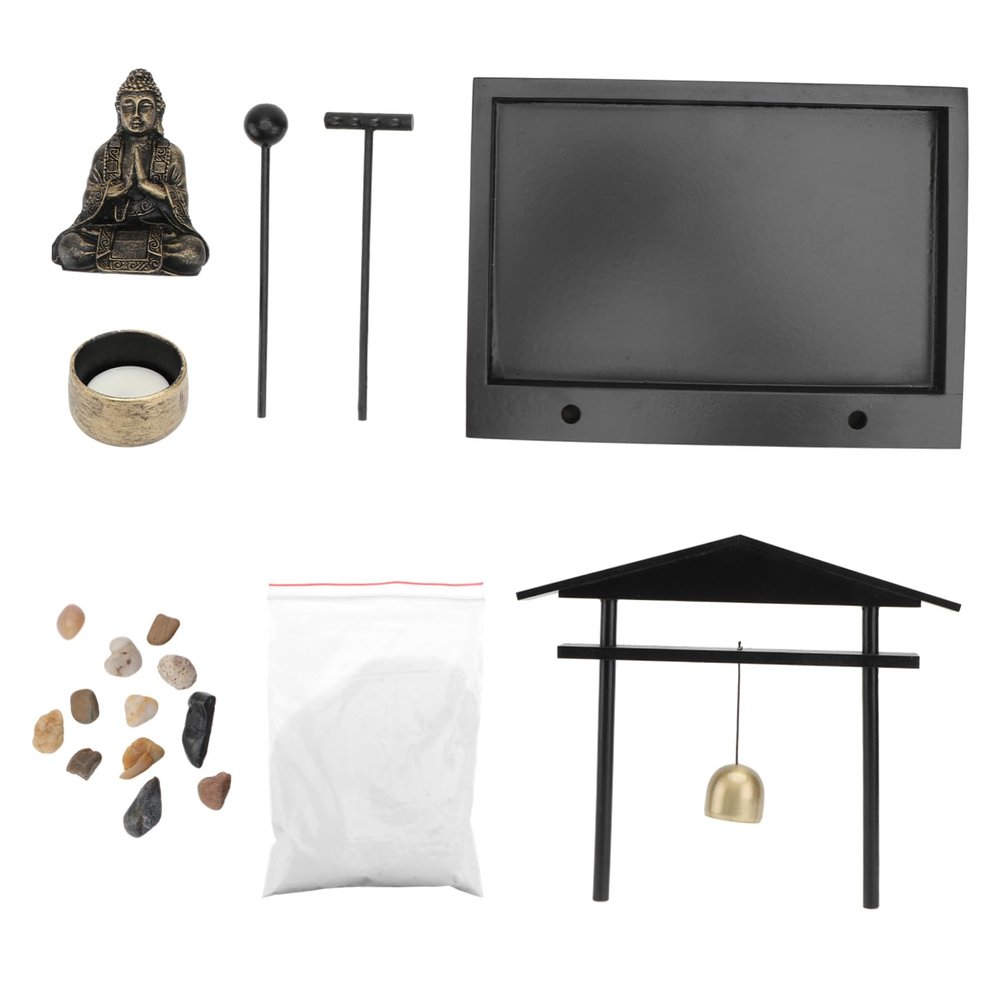 Cabilock 1set Decorative Zen Sandbox Ornament Micro Landscape Resin Tabletop Decor for Meditation Relaxation for Friends Family for Festivals Parties