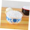 CHICAMPERA Artificial Steamed Rice Display Prop Blue and White Bowl Realistic Cooked Rice Model for Photography and Decoration and Long-Lasting Fake Food Decor view 4