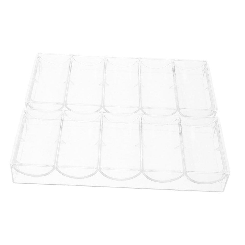 ERINGOGO 2pcs Convenient Poker Chip Holder Tray Sturdy Acrylic Poker Chip Storage Multi-grid Box for Games