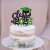 1 Pack 2026 Graduation Cake Topper Glitter Grad Cap Diploma 2026 Senior Cake Pick for School Graduation Theme Party Cupcake Decoration Supplies Green Black view 3