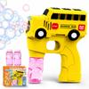 Bubble Gun for Kids Toddlers, School Bus Automatic Bubble Machine with LED Lights, 2 Bubble Solutions Included, Outdoor Toys for Boys Girls 3-8, Birthday Easter Christmas Party Gifts view 1