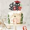 1 Pack 2026 Graduation Cake Topper Glitter Grad Cap Diploma 2026 Senior Cake Pick for School Graduation Theme Party Cupcake Decoration Supplies Red Black view 4
