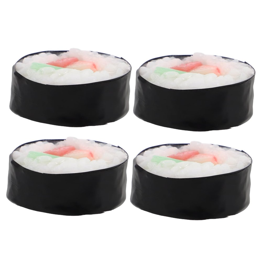 Mobestech 4pcs Sushi Decorations Lifelike Rice Molds Toy for Play Educational Fun