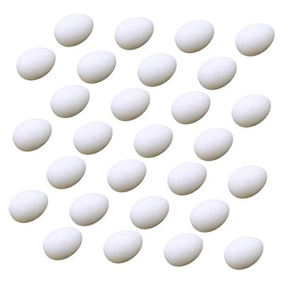 COLLBATH 28Pcs Realistic Fake Pigeon Eggs for Incubation High Imitation Plastic Eggs for Pigeon Breeding Reusable Environmental Friendly Decor Eggs for Projects and Crafts
