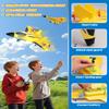 ANTSIR RC Plane F22 RC Airplane, 2. 4GHz Foam Remote Control Airplane with Gyro Stabilizer/LED Light/2 Rechargeable Batteries Easy to Fly RC Glider Jet Toy for Kids Boys Adults Beginners (Yellow) view 2