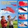 ANTSIR F22 RC Airplane, 2.4GHz Remote Control Jet with Gyro Stabilizer, LED Lights, 2 Batteries, Easy to Fly for Kids Boys Adults Beginners (Red) view 2