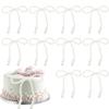 12 PCS Pearl Bow Cake Toppers Bowknot Birthday Decorations Pearl Bows Cupcake Toppers Bowknot Cake Decorations for Bow Themed Wedding Bridal Shower Birthday Baby Shower Party Supplies White view 1