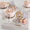12 PCS Pearl Bow Cake Toppers Bowknot Birthday Decorations Pearl Bows Cupcake Toppers Bowknot Cake Decorations for Bow Themed Wedding Bridal Shower Birthday Baby Shower Party Supplies White view 4