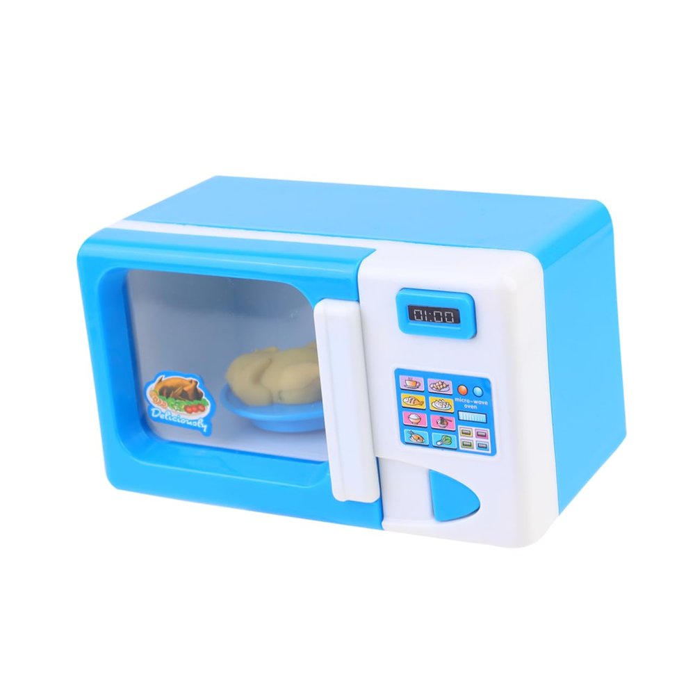 ORFOFE Microwave Blue Home Appliance for Educational Cooking Simulation for Boys and Birthday Present