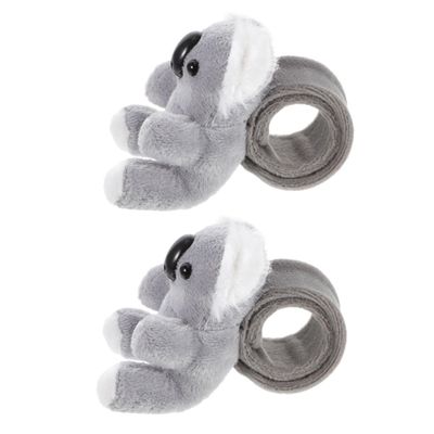 Abaodam 2pcs Plush Snap Bracelets Adorable Stuffed Animal Wristbands for Birthday Party Favors Jungle Theme Decorations Comfortable and Lightweight Slap Bands for Boys and Girls