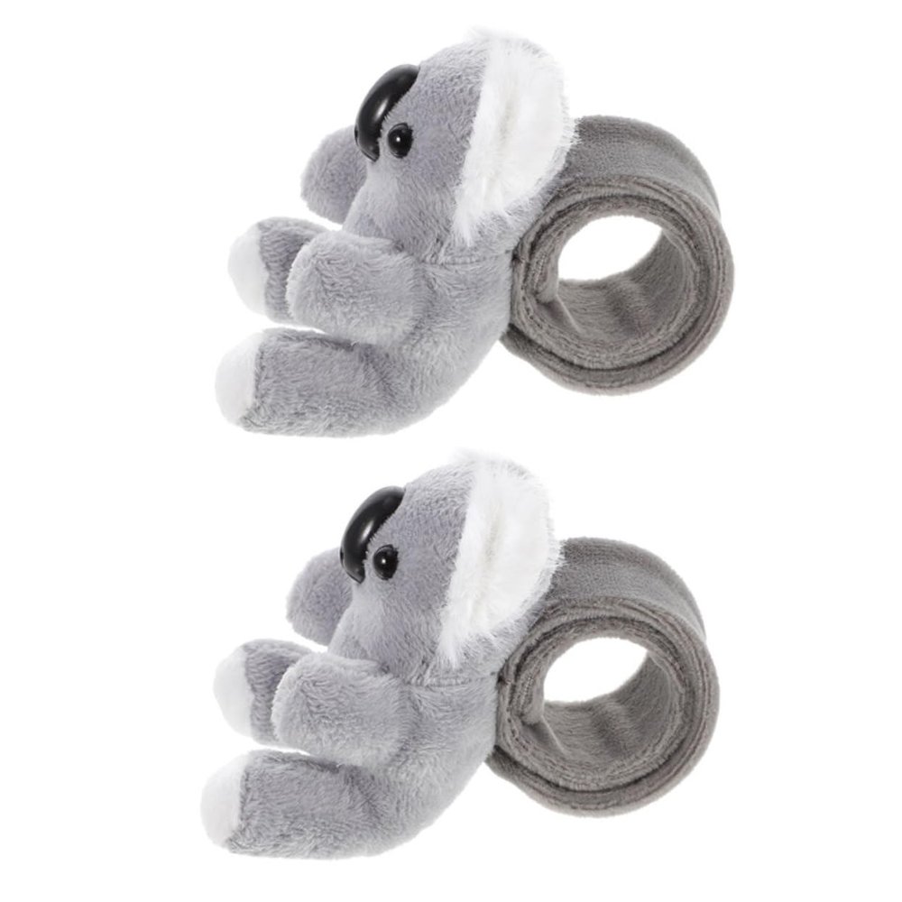 Abaodam 2pcs Plush Snap Bracelets Adorable Stuffed Animal Wristbands for Birthday Party Favors Jungle Theme Decorations Comfortable and Lightweight Slap Bands for Boys and Girls