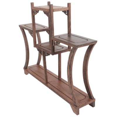HOODANCOS Curio Display Stand Wooden Craft Vintage Display Rack for Chinese Furniture