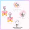 Mikovivi 6 Pairs Colorful Clip on Drop Earrings Set, Resin No Pierced Design Kids Child Dangle Earrings Cute Butterfly Ear Clips for Children Toddler Party Daily Wearing Princess Jewelry view 4