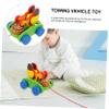 Abaodam 1pc Wooden Pulling Toy for Toddlers Chicken Eggs Cart and Easy to Grip for Boy Playtime Parent-boy Girl Bonding view 2