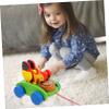 Abaodam 1pc Wooden Pulling Toy for Toddlers Chicken Eggs Cart and Easy to Grip for Boy Playtime Parent-boy Girl Bonding view 4