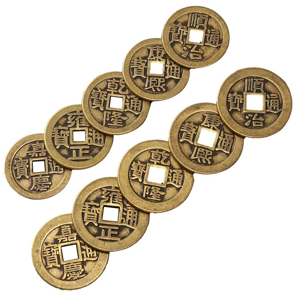 10Pcs Chinese Coin, Ancient Style Copper Feng Shui Chinese Lucky Coin for Prosperity Protection Good Fortune Wealth and Successes, Feng Shui