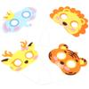 ABOOFAN 4pcs Cute Animal Masks for Boys and Girls Non-woven Party Masks for Preschool Includes Tiger Deer Lion Elephant for School Events and view 1