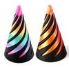 3D Printed Impossible Cone,Spiral Cone Fidget Toy Impossible Pyramid Passthrough Toy,3D Printed Spiral Cone Fidget Toy (Gold Black&Rainbow) view 1