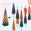3D Printed Impossible Cone,Spiral Cone Fidget Toy Impossible Pyramid Passthrough Toy,3D Printed Spiral Cone Fidget Toy (Gold Black&Rainbow) view 3