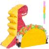 2 Set of Piata (Taco+Dinosaur) - Party Supplies Piata Bundle for Boys Kids Gaming Theme Birthday Party Game Carnival Activity Decorations view 1